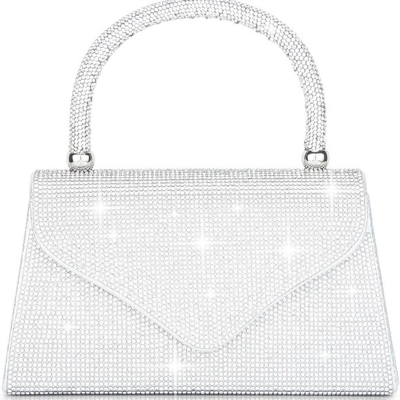 Women's Clutch Bag Rhinestone Evening Purse Small Party Wedding Handbag - Picture 1 of 6